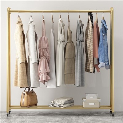 Vêtements   Standard   Rod   Simple   Roulant   Métal   Vêtement   Rack
