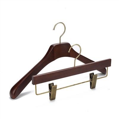 Cintres en bois de manteau de costume de vêtement de luxe d'OEM